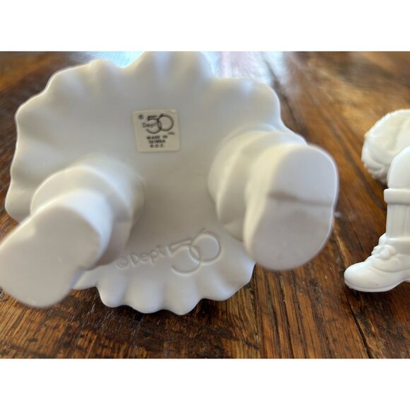 Department 56 Winter Silhouette Hanging The Ornaments White Porcelain Figurines - Picture 12 of 13